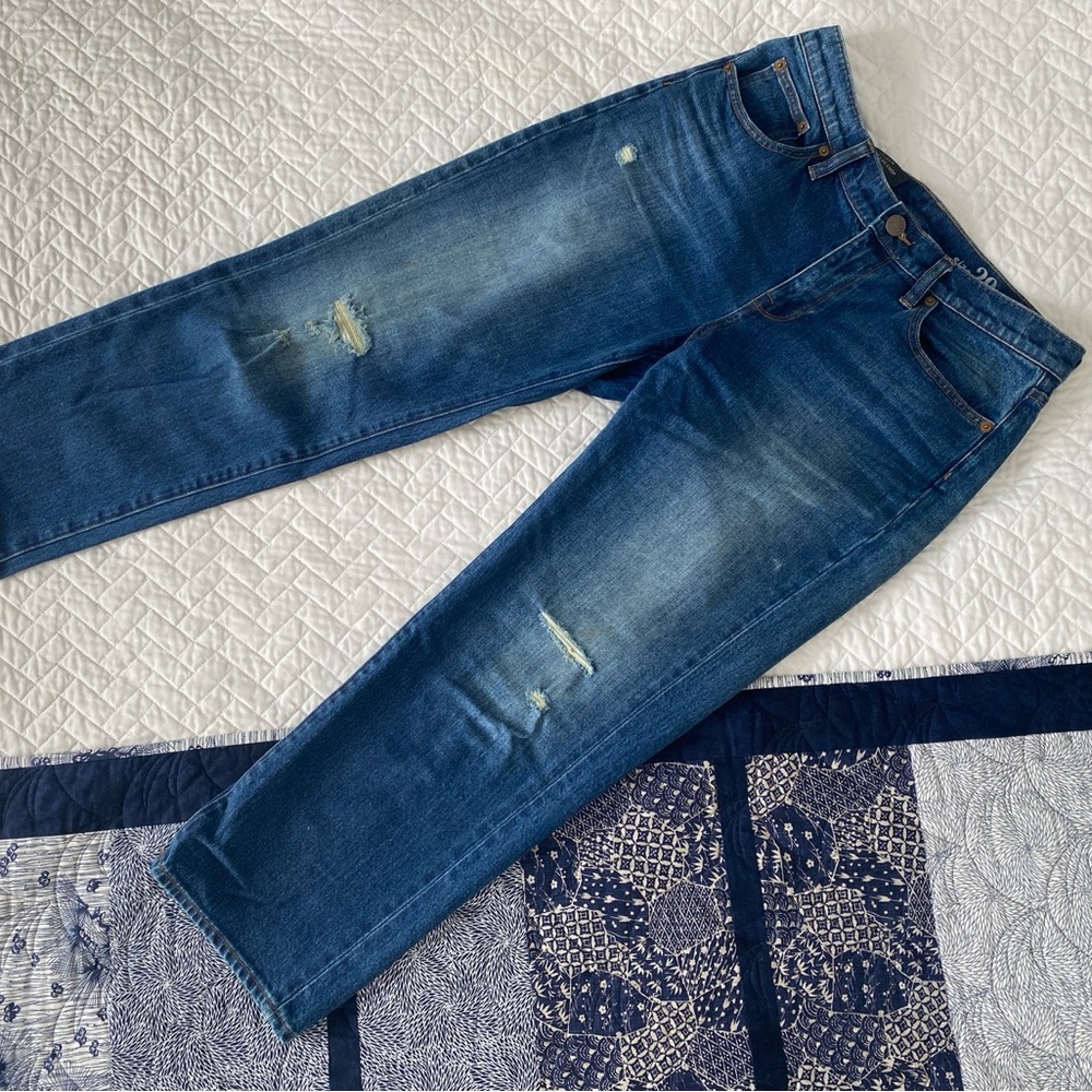 J. Crew Distressed Wide Leg Crop Jeans